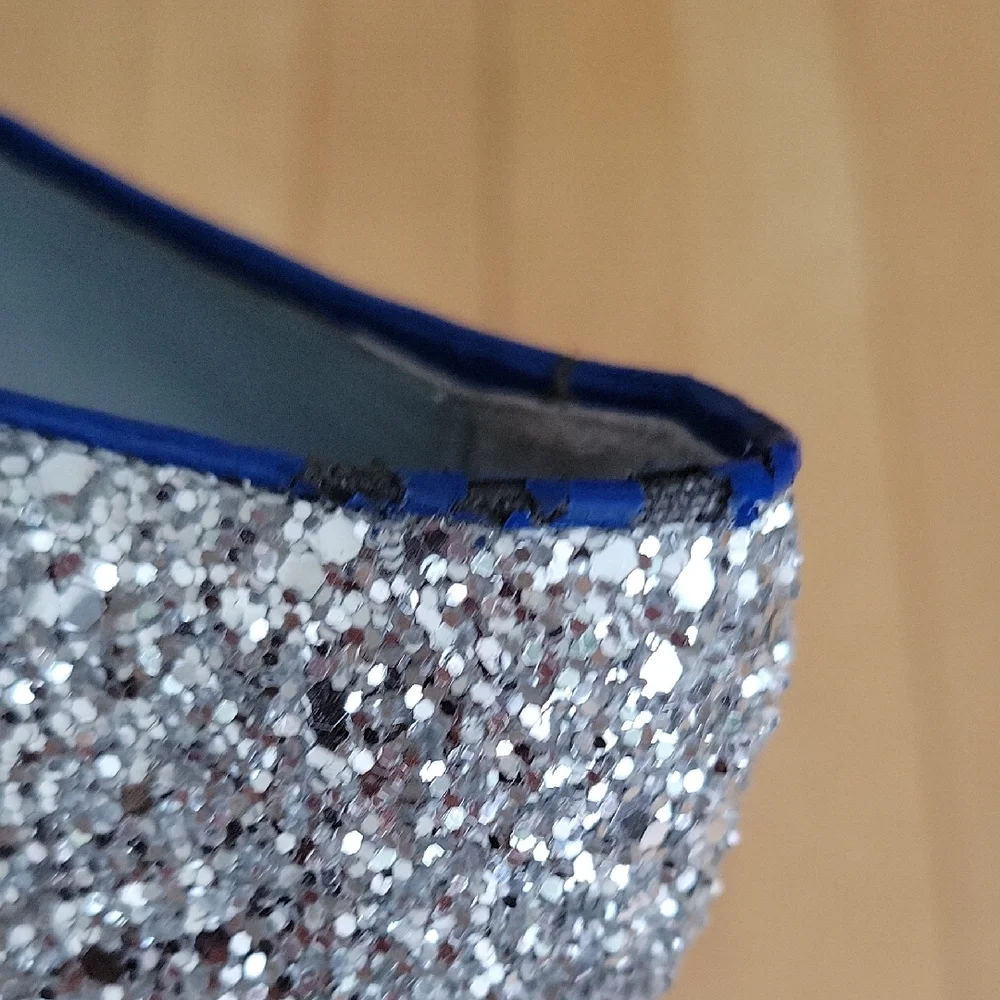 Chiara Ferragni Silver Glitter Flirting Eye Eyelash Flat Loafers - 36